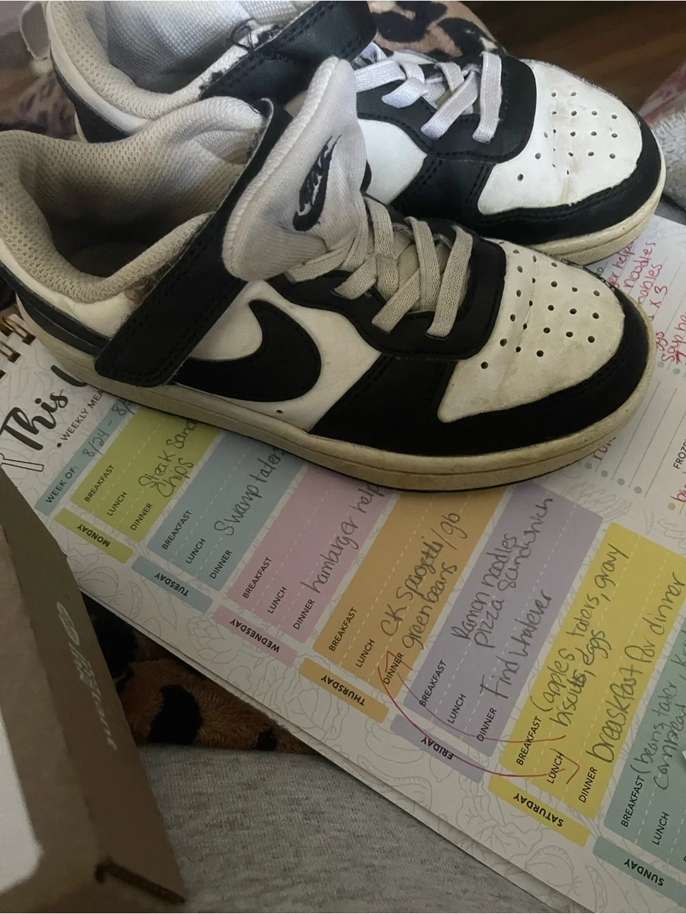 Nike Kids Black and White High-Top Sneakers